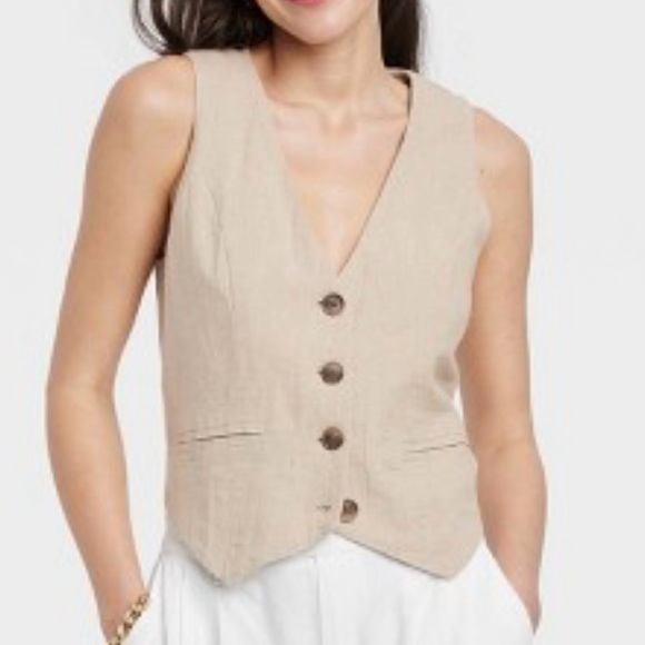 a new day Jackets & Blazers - A New Day Linen Vest